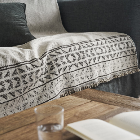 Ριχτάρι Πολυθρόνας Gofis Home Indira Ecru/Black 258/05 180x180