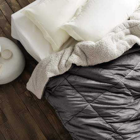 Κουβερτοπάπλωμα Μονό με Γούνα Gofis Home Teddy Mystic Grey 407/48 170x220