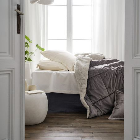 Κουβερτοπάπλωμα Μονό με Γούνα Gofis Home Teddy Mystic Grey 407/48 170x220