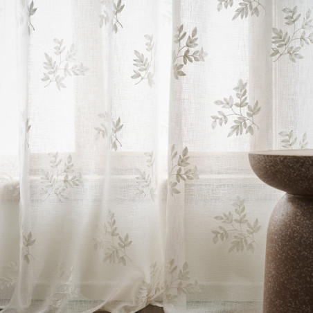 Κουρτίνα με σιρίτι Gofis Home Leaf Offwhite AW24 532/05 140x280