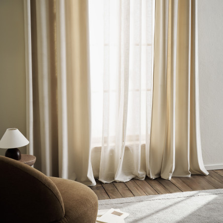 Κουρτίνα με σιρίτι Gofis Home Winter Moon ecru 711/05 140x280