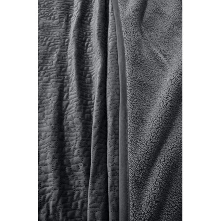 Σετ Κουβέρτα Βελουτέ Μονή και Μαξιλαροθήκη Διακόσμησης Guy Laroche Bolzano Anthracite 160x220