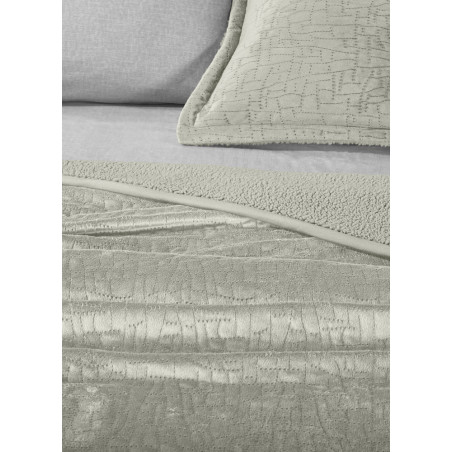 Σετ Κουβέρτα Βελουτέ Μονή και Μαξιλαροθήκη Διακόσμησης Guy Laroche Bolzano Khaki 160x220