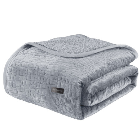 Σετ Κουβέρτα Βελουτέ Μονή και Μαξιλαροθήκη Διακόσμησης Guy Laroche Bolzano Silver 160x220