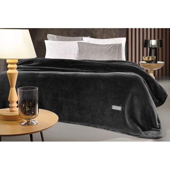 Κουβέρτα Βελουτέ Υπέρδιπλη Guy Laroche Cheval Anthracite...