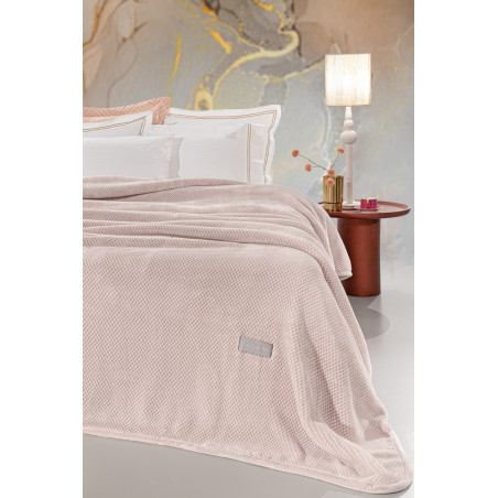 Κουβέρτα Βελουτέ Υπέρδιπλη Guy Laroche Cheval Pudra 220x240