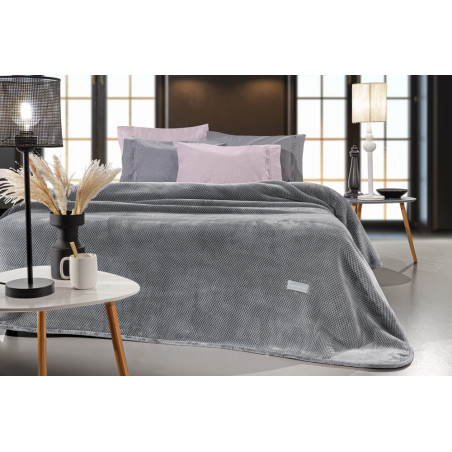 Κουβέρτα Βελουτέ Υπέρδιπλη Guy Laroche Cheval Silver 220x240