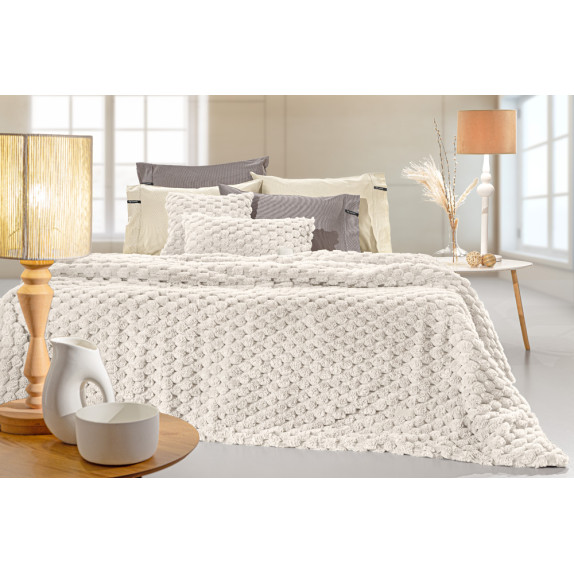 Κουβέρτα Γούνινη Υπέρδιπλη Guy LarocheElixir Ivory 260x240