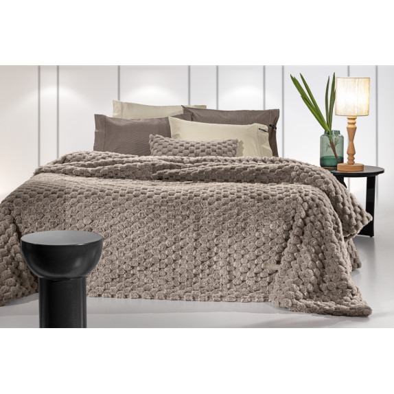 Κουβέρτα Γούνινη Υπέρδιπλη Guy LarocheElixir Taupe 260x240
