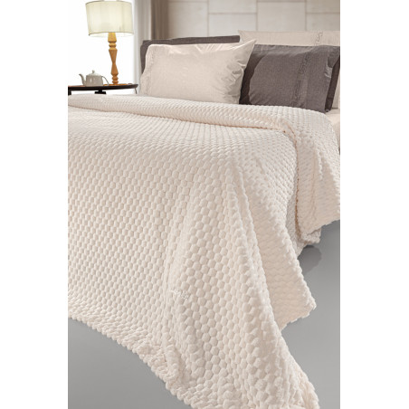 Σετ Κουβέρτα Fleece Μονή και Μαξιλαροθήκη Διακόσμησης Guy Laroche Smoothie Ivory 160x220