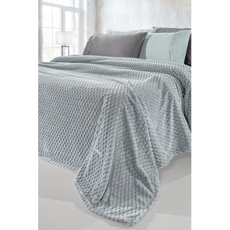 Σετ Κουβέρτα Fleece Μονή και Μαξιλαροθήκη Διακόσμησης Guy Laroche Smoothie Silver 160x220