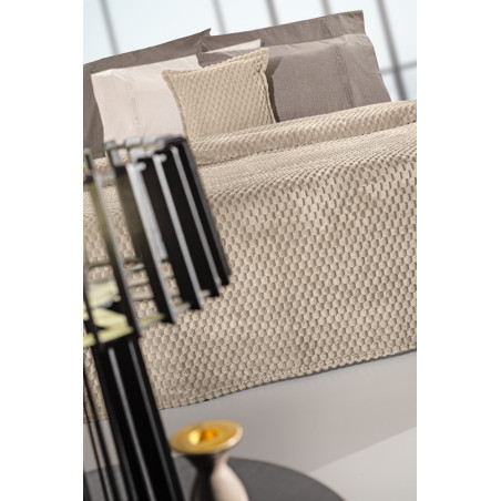 Σετ Κουβέρτα Fleece Υπέρδιπλη και Μαξιλαροθήκη Διακόσμησης Guy Laroche Smoothie Taupe 220x240