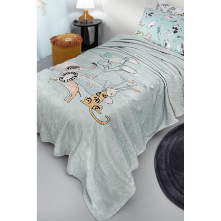Παιδική Κουβέρτα Fleece Μονή Guy Laroche Ultra Soft Zootopia Aqua Grey 160x220