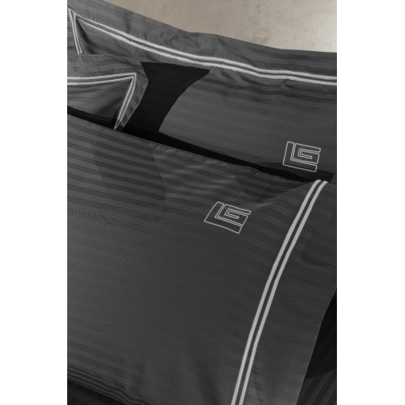 Σετ Μαξιλαροθήκες 2 Τεμαχίων Guy Laroche Nice Anthracite Silver 52x72 Oxford