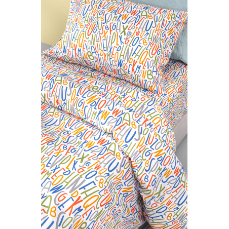 Σετ Παιδική Παπλωματοθήκη Μονή 2 Τεμαχίων Guy Laroche Letters Multi 165x255