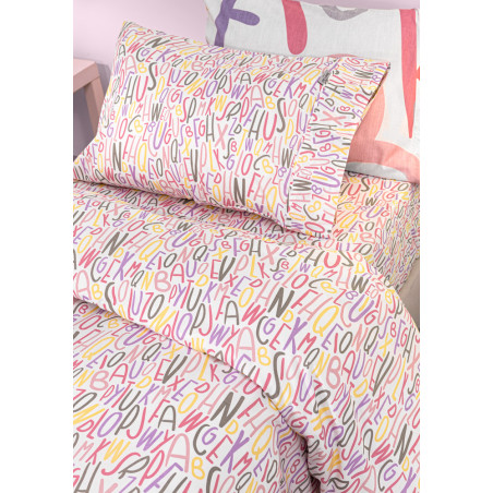 Σετ Παιδική Παπλωματοθήκη Μονή 2 Τεμαχίων Guy Laroche Letters Pink 165x255