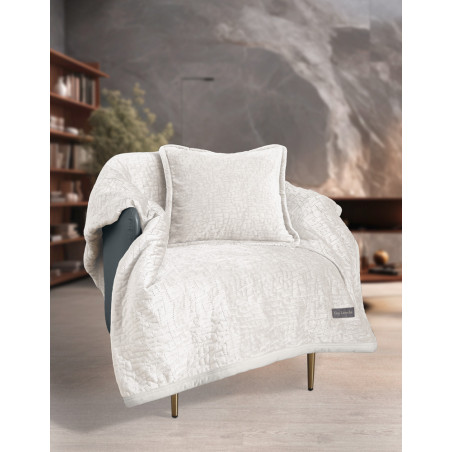 Σετ Κουβέρτα Καναπέ και Μαξιλαροθήκη Διακόσμησης Guy Laroche Bolzano Ivory 130x170