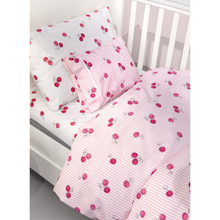 Σετ Σεντόνια Κούνιας 3 Τεμαχίων Guy Laroche Cherries 115x170