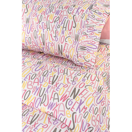 Σετ Παιδικά Σεντόνια Μονά 3 Τεμαχίων Guy Laroche Letters Pink 165x250