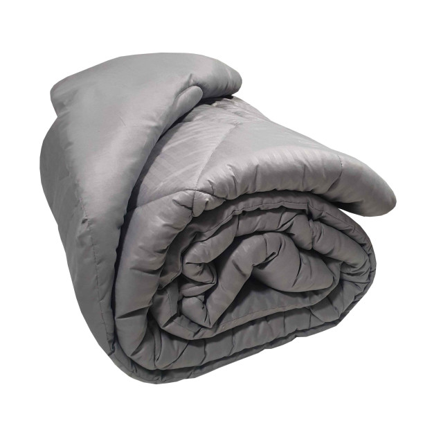 Πάπλωμα Μικροϊνών Stripe ΚΟΜΒΟΣ Grey Satin...