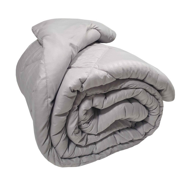 Πάπλωμα Μικροϊνών Stripe ΚΟΜΒΟΣ Light Grey...