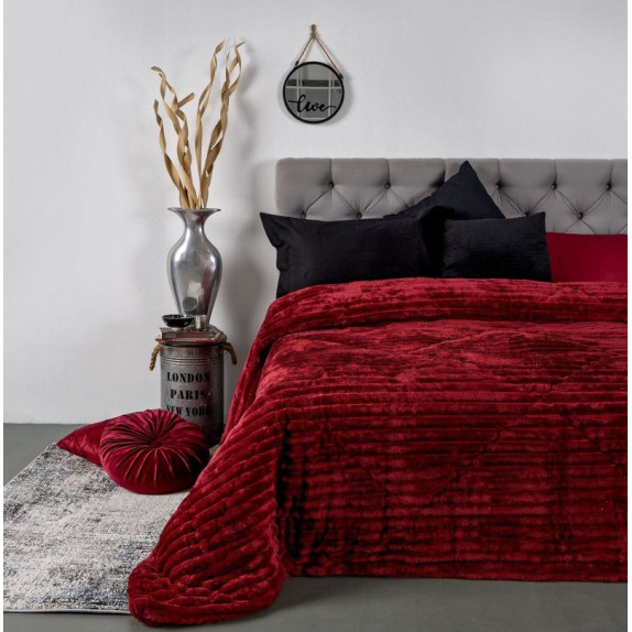 Κουβερτοπάπλωμα Μονό Sb Home Cortina Bordo 160x240