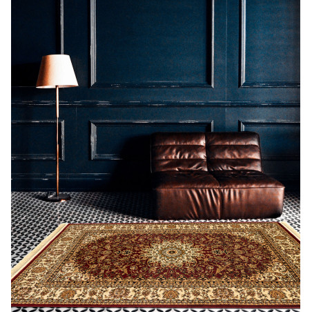 Χαλί New Plan Persia 1019 Burgundy Με Κροσσι 133x190