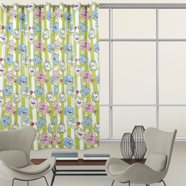 Κουρτίνα Das Home 2059 Ροζ-γαλαζιο-λαχανι