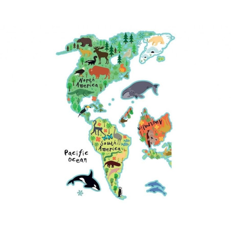 Αυτοκόλλητα Βινυλίου Για Τοίχο Ango World Map Extra Large 18301