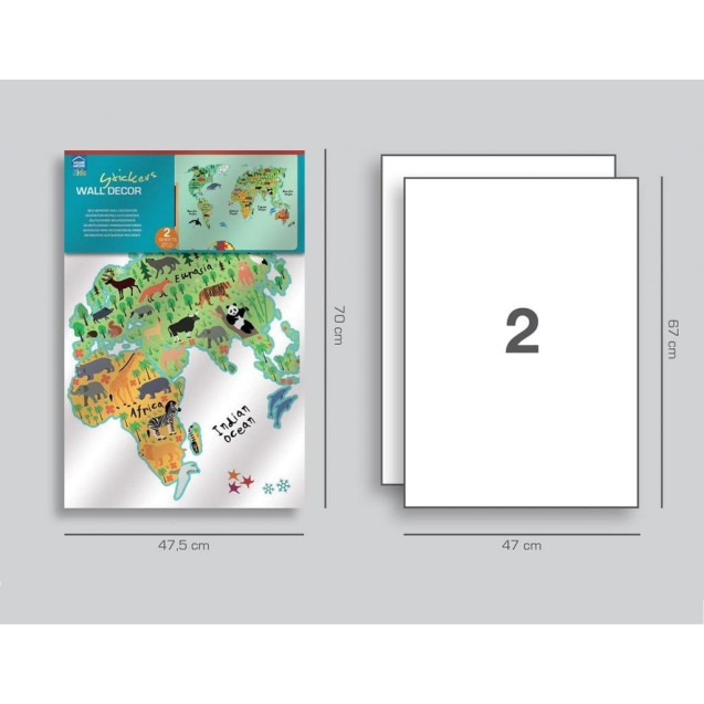 Αυτοκόλλητα Βινυλίου Για Τοίχο Ango World Map...