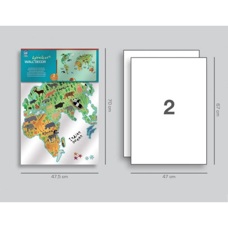 Αυτοκόλλητα Βινυλίου Για Τοίχο Ango World Map Extra Large 18301