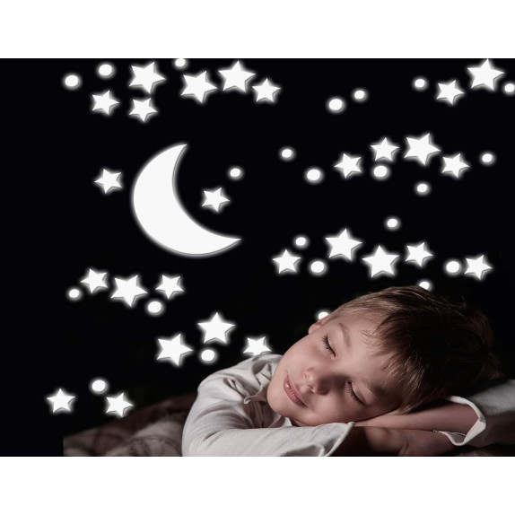 Αυτοκόλλητα Φωσφορίζοντα Ango White Stars Large 18003