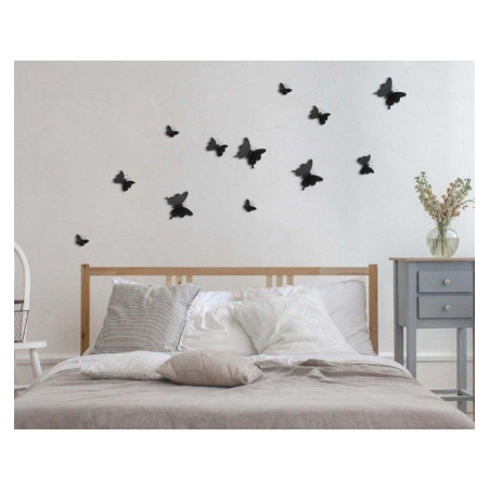 Αυτοκόλλητα 3D Πολυπροπυλενίου Ango Black Butterflies 24002