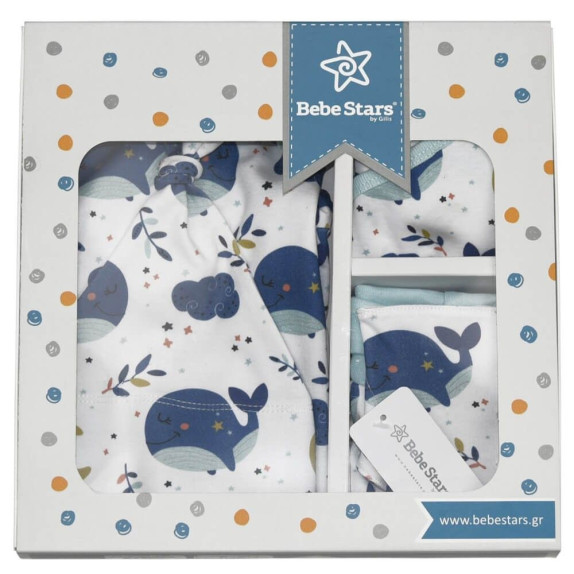 Σετ Δώρου 5τμχ Bebe Stars Whale 3109-1 6-9 Μηνών