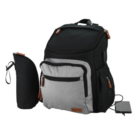 Τσάντα Αλλαξιέρα Πλάτης Bebe Stars με USB Moon Grey 590-189