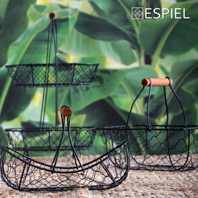 Καλάθι Μεταλλικό Espiel Μαύρο με Λαβή TAK117...
