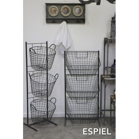 Μανάβης Μεγάλος Espiel με 3 Στρόγγυλα Καλάθια AST402 114εκ