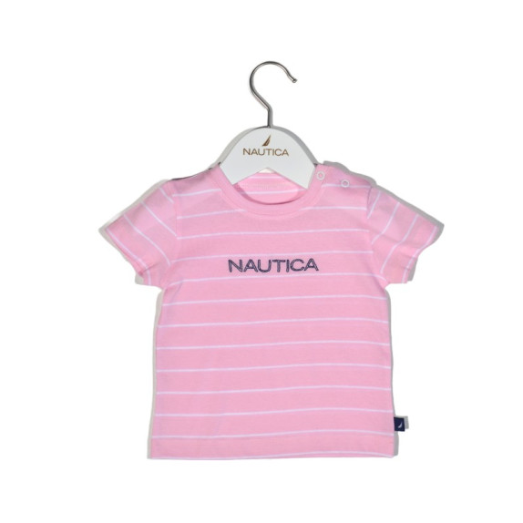 Nautica Des.12 T-Shirt  Jersey Organic Ροζ Ριγέ 68Cm 3-6...