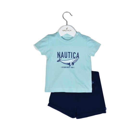 Nautica Des.13 Σετ T-Shirt & Shorts Jersey Mint/Navy 92Cm...
