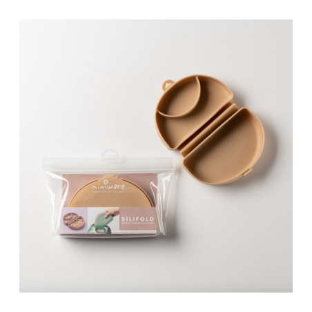 Miniware Des.14 Αναδιπλούμενο Πιάτο Σιλικόνης Με Βάση Βεντούζα Καραμέλα