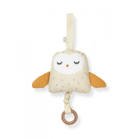 Μουσικό Κουτί Ugla Cream Owl Από 100% Οργανικό Βαμβάκι