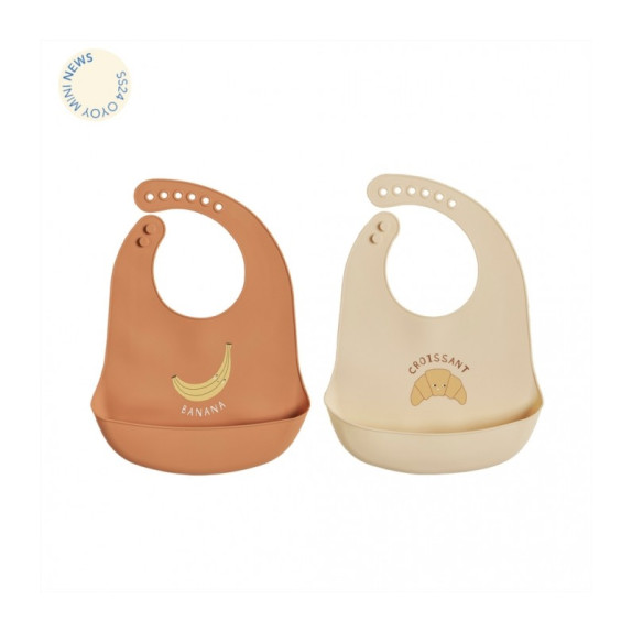 Σαλιάρες Σιλικόνης Σετ 2 Τεμ Banana Oyoy