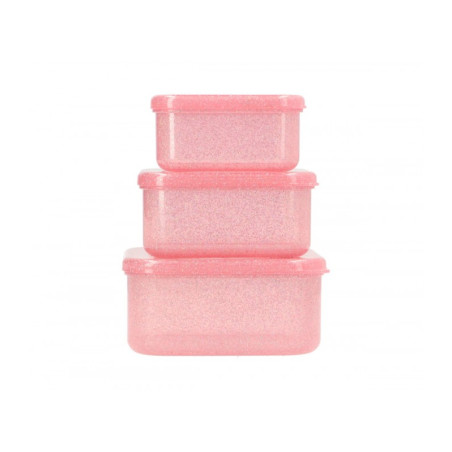 Σετ 3 Φαγητοδοχείων Glitter Pink Από Την Tutete
