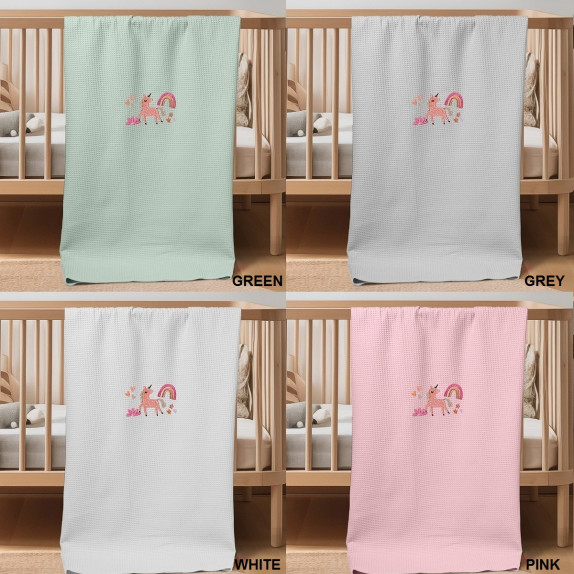 Κουβερτα Πικε Αγκαλιας 80X110 Adam Home Unicorn - White