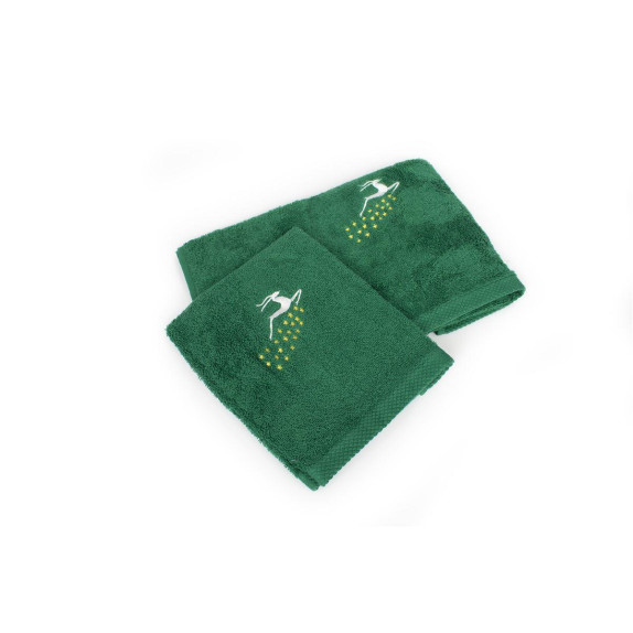 Χριστουγεννιάτικο Σετ Πετσέτες 2 τεμ Dimcol Reindeer Πράσινο