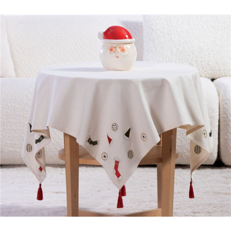 Χριστουγεννιάτικο Τραπεζομάντηλο Nef-Nef Christmas Is All Around Ecru 100x100