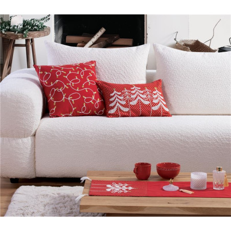 Χριστουγεννιάτικη Τραβέρσα Nef-Nef Elegant Christmas Lights Red 33x150