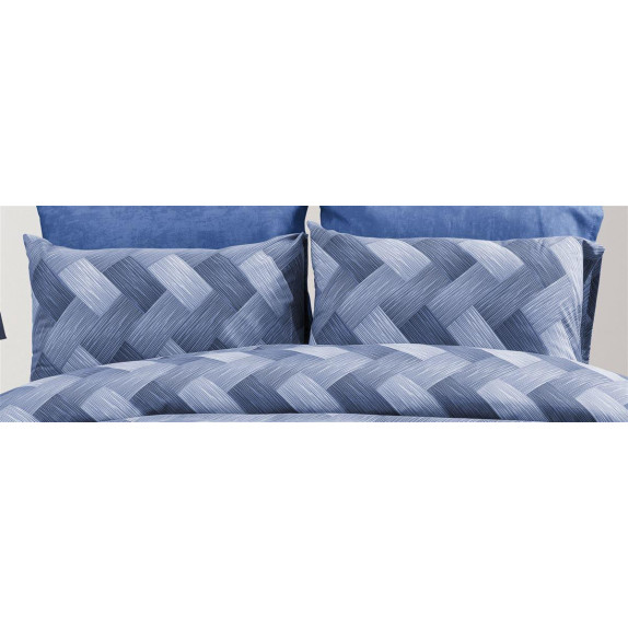 Μαξιλαροθήκη Εμπριμέ Αλκμήνη 454 50X70 Blue 70/30 Cott/Pol