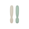 Κουτάλι Σιλικόνης εκπαιδευτικό 2 τεμ Sage Green/Velvet Grey +4μ BR78723