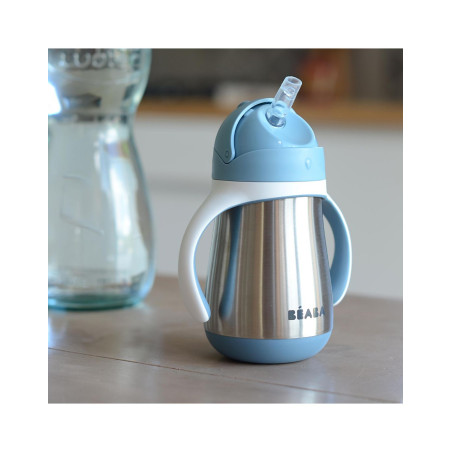 Μπουκάλι Θερμός Ανοξείδωτο Με Λαβές 250ml +8μ Windy Blue BR78725